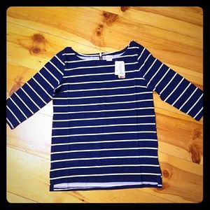 Navy Stripe Boatneck Zaylee Long Sleeve Shirt